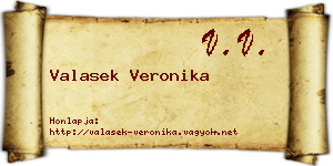 Valasek Veronika névjegykártya